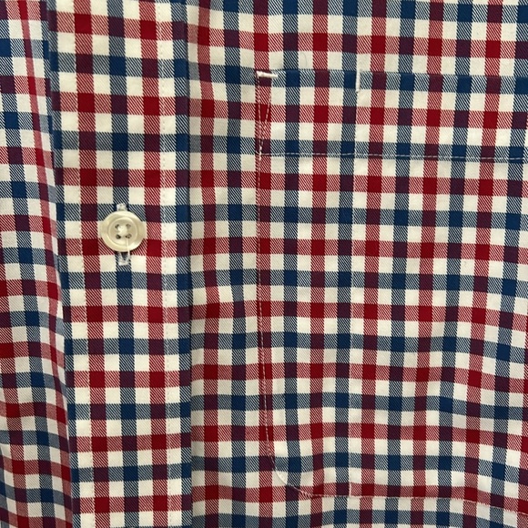 Duluth Trading Wrinklefighter Relaxed Fit Button Down Shirt Gingham - Picture 5 of 10